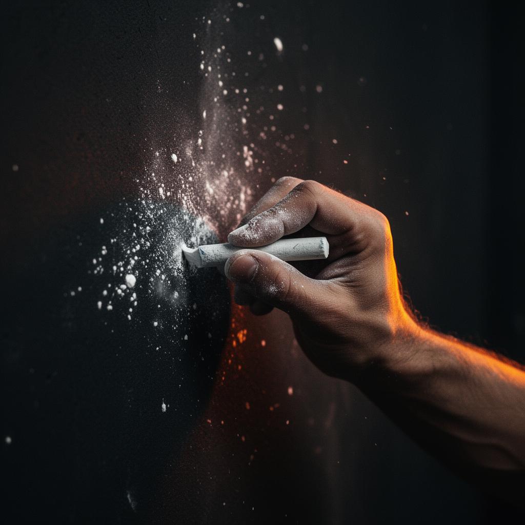 Hand chalking up before a lift